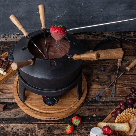 Rode wijn chocoladefondue (elektrische fondue)